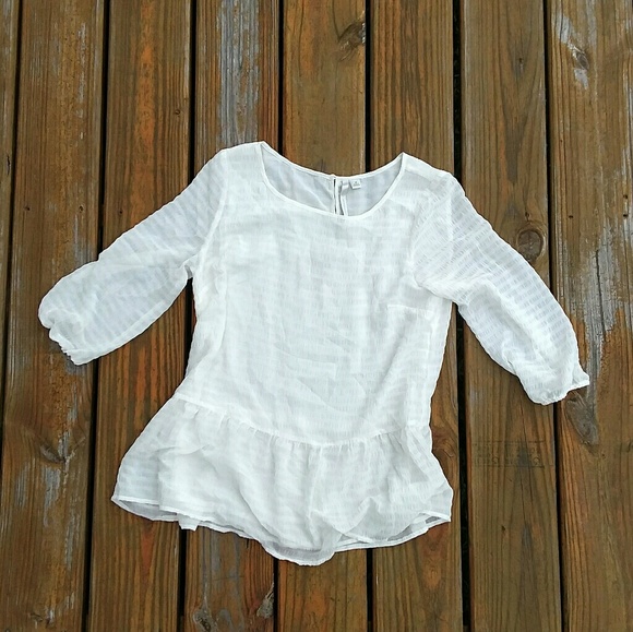 LC Lauren Conrad Tops - White Flowy Blouse